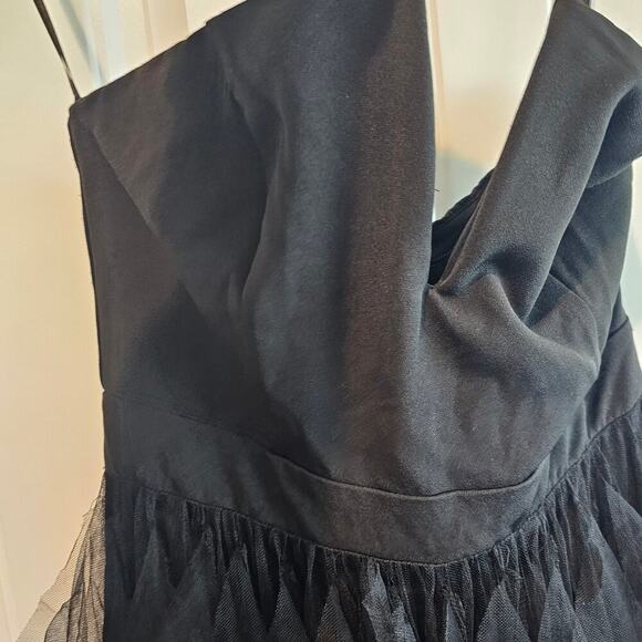Blithe LA Tulle Formal Dress Womens Size Medium Black Sheer Full Prom Maxi Glam - Picture 7 of 12